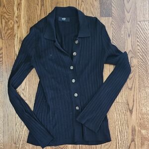 Able Black Ribbed Knitwear